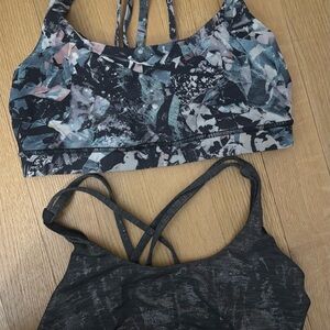 Women's Strappy Sports Bra Set - Black and Multicolor